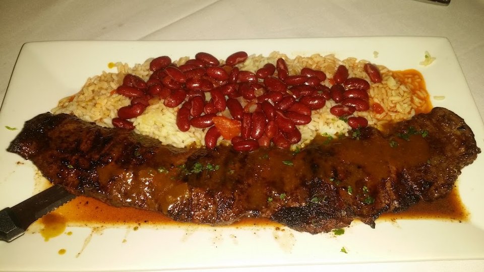 Sirloin Steak with Rice and Beans